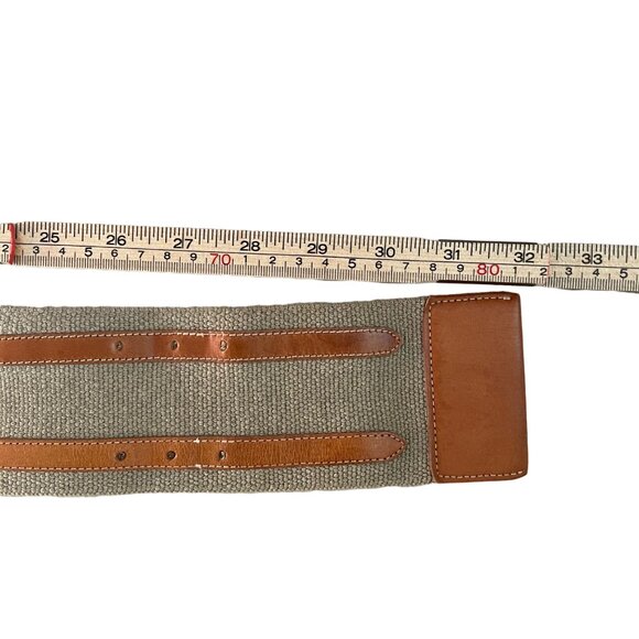 Christian Dior S16108 Leather & Canvas Belt S